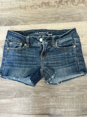 American Eagle Outfitters Dark Blue Denim Cutoff Shorts